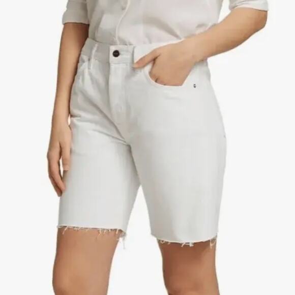 NWT frame white le slouch Bermuda shorts - flawed(minor stain) - Picture 1 of 8